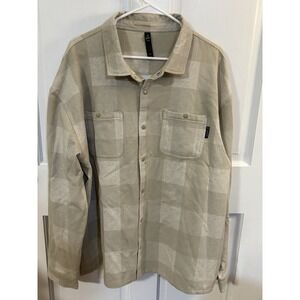 GLYDER‎ OATMILK BUFFALO PLAID SNAP FRONT OVERSHIRT 2XL NWOT